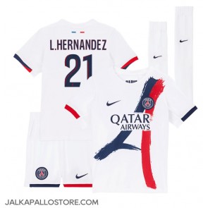 Paris Saint-Germain Lucas Hernandez #21 Vieraspaita Lapsille 2024-25 Lyhythihainen (+ shortsit)